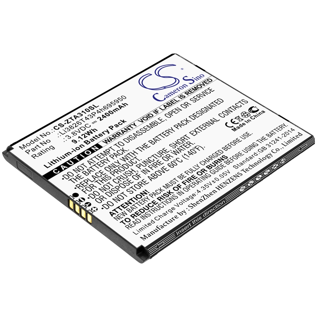 Kompatibilis akkumulátor csere ZTE LI3826T43P4H695950