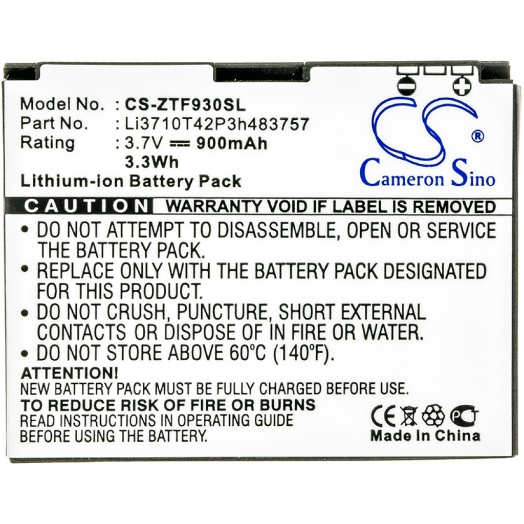 Kompatibilis akkumulátor csere ZTE LI3710T42P3H483757