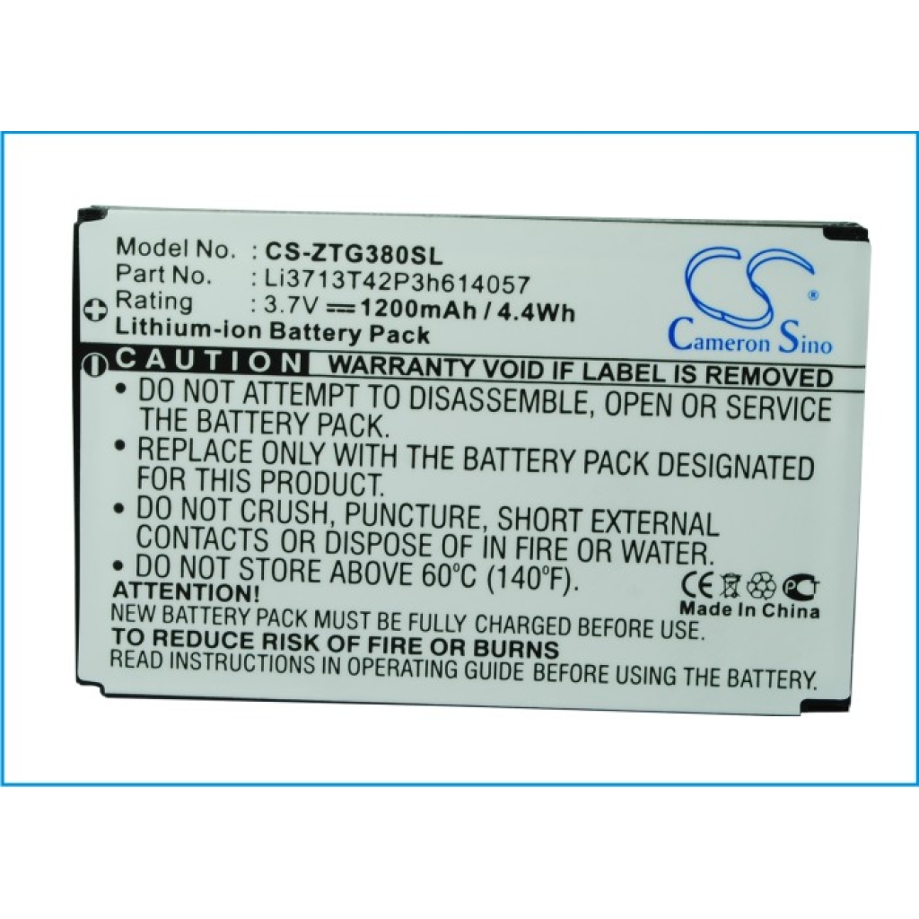 Kompatibilis akkumulátor csere ZTE LI3713T42P3H614057