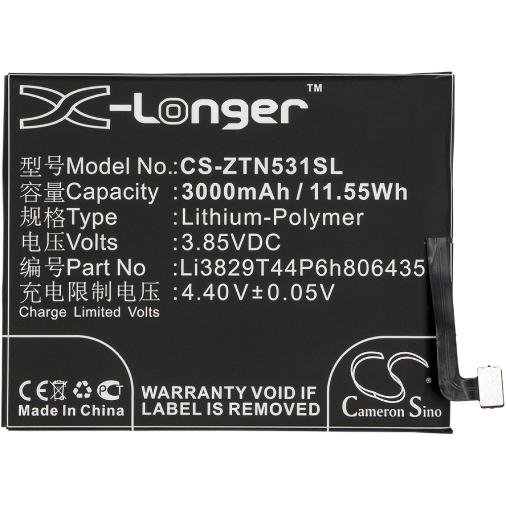 Kompatibilis akkumulátor csere ZTE LI3829T44P6H806435