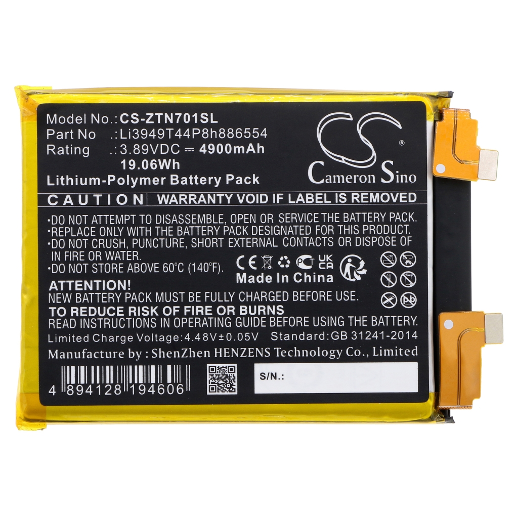 Kompatibilis akkumulátor csere ZTE LI3949T44P8H886554