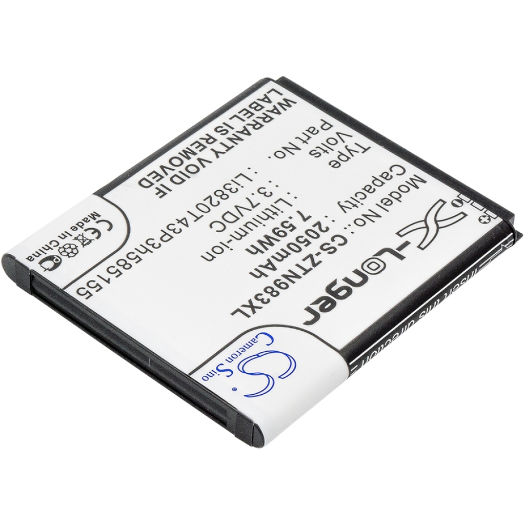 Akkumulátor kompatibilis a következőkkel ZTE CS-ZTN983XL