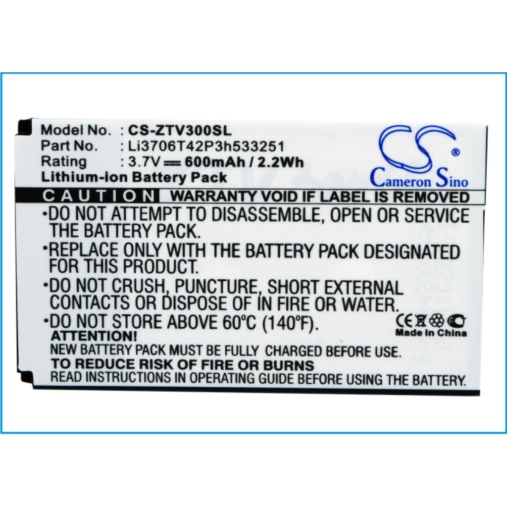 Kompatibilis akkumulátor csere ZTE LI3706T42P3H533251