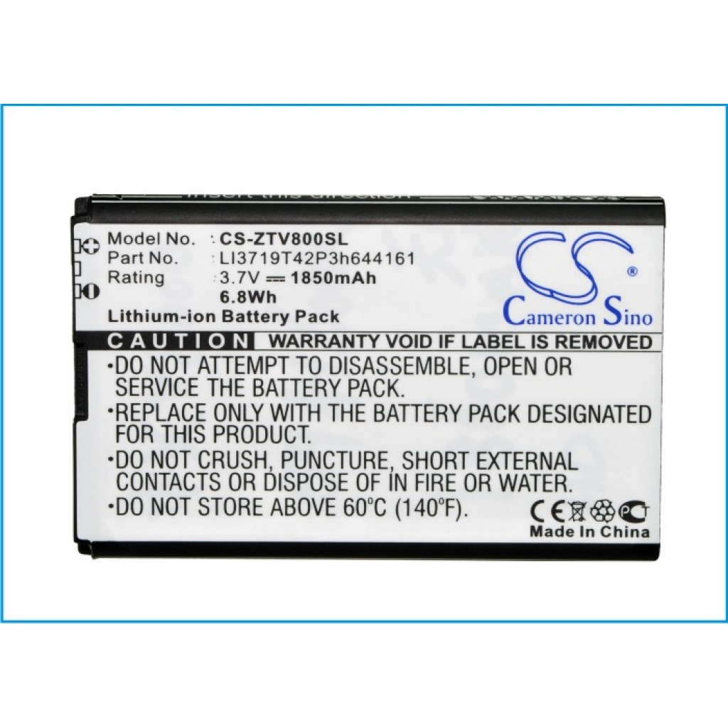 Kompatibilis akkumulátor csere ZTE LI3717T42P3H644161,LI3719T42P3H644161
